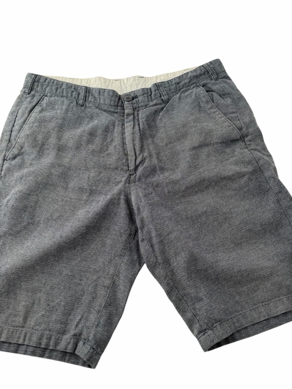 Henry Cotton's Blue Textured‎ Flat-Front Men's Shorts Casual Summer Coastal